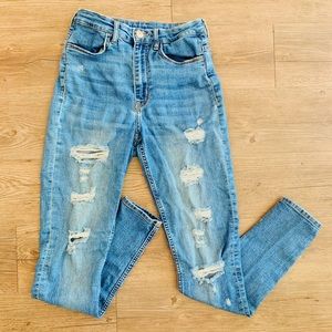 Mid Wash Ripped Jeans